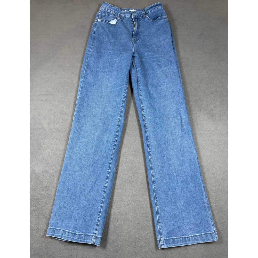 Ettelo Jeans Women 6 Blue Wide Leg High Rise H9B305